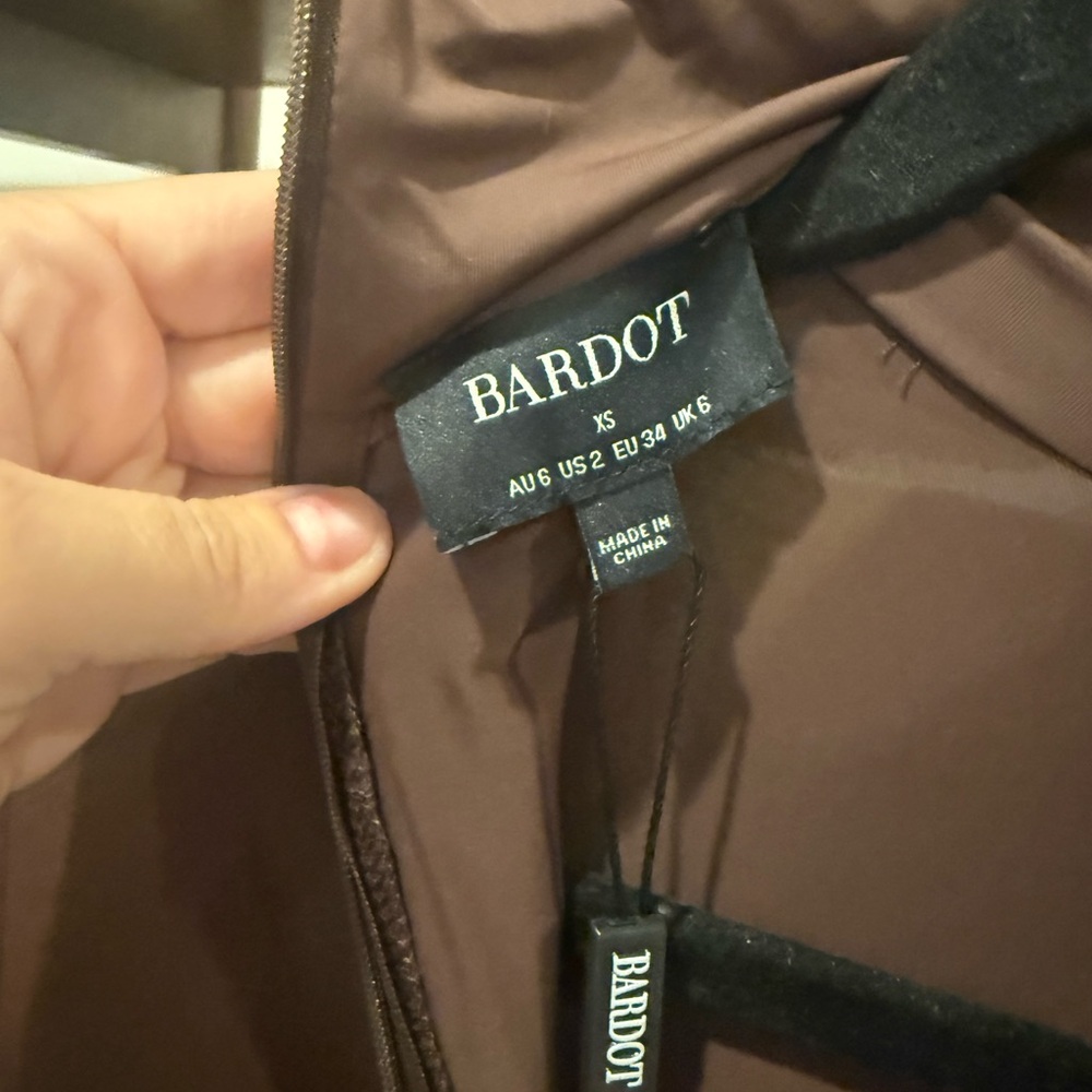Bardot Alix Maxi Tie Front Dress In Chocolate - Picture 6 of 6